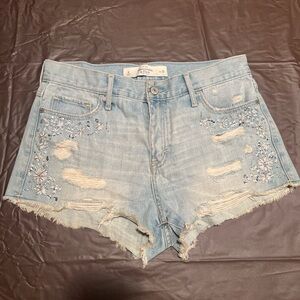 Abercrombie & Fitch sparkle denim shorts. Size 8.